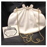  “Judith Leiber” White Snake Skin Purse with Beaded Top  Auction Estimate $100-300 – Located Glasswa