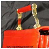  “Charles Jourdan” Paris Red Leather Purse Made in France with Dust Bag  Auction Estimate $100-$300 