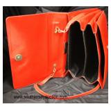  “Charles Jourdan” Paris Red Leather Purse Made in France with Dust Bag  Auction Estimate $100-$300 