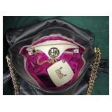  “Henri Bendel” Black Leather Purse with Compact Mirror and Dust Bag Made in Italy  Auction Estimate