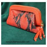  “Henri Bendel” Red and Black Snake Skin Clutch Bag  Auction Estimate $50-$100 – Located Glassware 