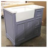 NEW Country Farm Deep Sink 36” Bathroom Vanity Located Inside – Auction Estimate $300-$600