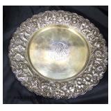  “Stieff” Sterling 10” Plate approximately 12.62 ozt  Auction Estimate $100-$200 – Located Glassware