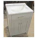  NEW 24” Marble Top 2 Door Grey Bathroom Vanity with Backsplash  Auction Estimate $200-$400 – Locate