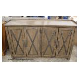  NEW Rustic Style Contemporary 4 Door Credenza  Auction Estimate $200-$400 – Located Inside 