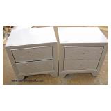  PAIR of NEW Contemporary Decorated with Faux Snake Skin Front 2 Drawer Night Stands – Hardware in D