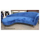  NEW Contemporary Blue Velour Modern Design Sofa  Auction Estimate $300-$600 – Located Inside 