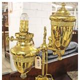  Brass Electrified Kerosene Double Arm Student Lamp  Auction Estimate $50-$100 – Located Inside 