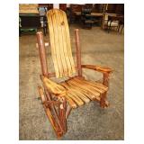 BRAND NEW - Adirondack style Amish crafted handmade organic log rocking chair approx. 32" w x 35" d x 48" h 