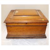  Lot 115C Antique Oak Regina 15" single comb disk player that has been started to be electrified, ha