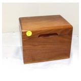  Lot 115E Walnut box with (20) 4 1/2" Thorens disks approx. 8" w x 6" d x 6" h