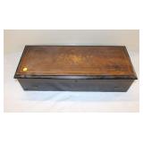  Lot 115G Antique rosewood with inlay single comb Swiss music box, is Working approx. 23" w x 9" d x