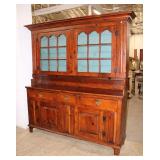 Lot 116 Quality 2pc bench made country pine step back cupboard sold by Stephen Von Hohen