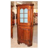  Lot 117 Quality bench made country pine 2 door lighted corner cabinet sold by Stephen Von Hohen