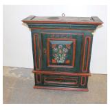  Lot 121 Antique country primitive hanging wall cabinet with key dated 1812 approx. 32" w x 15" d x 