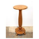  Lot 123 Antique oak fluted column pedestal approx. 13" diameter x 30" h