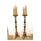  Lot 128 Pair of French empire style 5 burner candelabra in the white metal