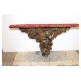  Lot 129 Highly carved and ornate primitive hanging shelf approx. 28" w x 8" d x 17" h