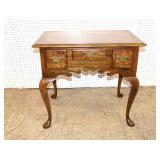  Lot 142 Vintage Baker Furniture 3 drawer queen Anne oak low boy approx. 31" w x 19" d x 28" h