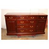  Lot 148 Harden solid cherry 6 drawer 2 door buffet approx. 63" w x 18" d x 33" h