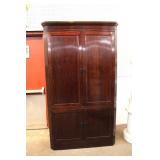  Lot 161 Stickley solid cherry 2pc ebony inlay 4 door armoire with fitted interior
