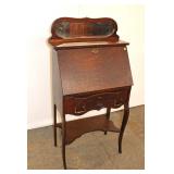  Lot 169 Antique quarter sawn oak petite ladies slant front desk in original finish