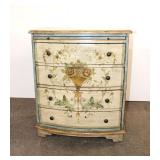 Lot 173 Paint decorated 4 drawer cottage chest with pullout tray approx. 26" w x 17" d x 31" h