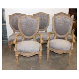  Lot 179 Set of 5 carved upholstered medallion back dining room chairs