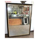  Lot 182 Black frame bevel glass gold trim decorator mirror approx. 43" w x 57" h