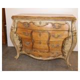  Lot 188 Beautiful Ferguson Copeland highly carved paint decorated 4 drawer oversized decorator ches
