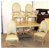  Lot 195 Beautiful semi antique French style factory painted in the manner of Adams 7pc dining room 