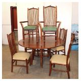  Lot 198 Cool Adirondack style 7pc table and 6 chairs, believed to be solid Hickory, some staining o