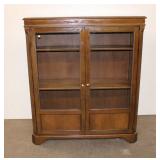  Lot 205 Vintage walnut 2 door bookcase approx. 43" w x 15" d x 50" h