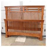  Lot 212 Riversedge mission oak style queen size bed NO Rails