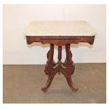  Lot 214 Antique Victorian walnut marble top parlor table