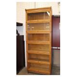  Lot 216 Antique oak 6 stack barrister bookcase by Humphery, has been refinished