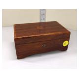  Lot 228 Thorens vintage exotic burl walnut Swiss music box, single comb, teeth are good, working, a
