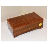  Lot 244 Thorens vintage exotic burl walnut Swiss music box, single comb, teeth are good, working, c