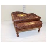  Lot 253 Fred Zimbalist heavily carved piano Swiss music box with Thornes movement, legs are loose, 