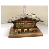  Lot 258 Vintage Swiss lift top cottage style music box, approx. 11" x 7" x 7"