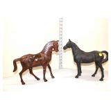  Lot 264 2 cast iron vintage horse statues, approx. 12" x 3" x 10" ish