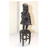  Lot 270 Bronze girl standing on chair, approx. 3" x 3" x 12"h