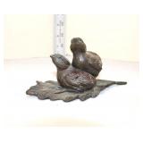  Lot 271 Limited 16/200 D.H. Turner bronze birds on leaf dated 1990, approx. 5"l x 2"w x 3"h