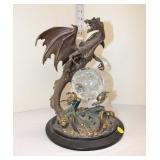  Lot 272 "The Dragon of Wisdom Crystal Ball" bronze by Julie Bell, Franklin Mint approx. 9"d by 12"h