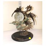  Lot 273 "The Dragon of Power Crystal Ball" bronze by Julie Bell, Franklin Mint, approx. 9"d x 12"h