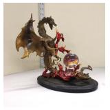  Lot 274 "The Dragon of Destiny Crystal Ball" bronze by Julie Bell, Franklin Mint, approx. 11"l x 6"