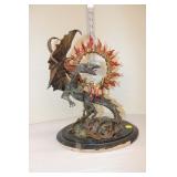  Lot 275 "The Dragon of Triumph Crystal Ball" bronze by Julie Bell, Franklin Mint, approx. 10"l x 8"