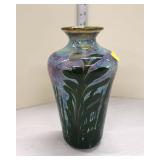  Lot 280 Handmade hand blown art glass vase, unsigned, in the manner Durand glass, approx. 8"h x 5"d