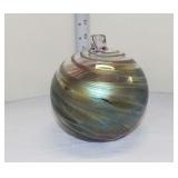  Lot 285 Signed art glass ball dated 1995, approx. 5"d x 6"h