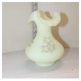  Lot 287 Signed Fenton laced vase hand painted by Jim Thomas, approx. 7 1/2"h x 5"d